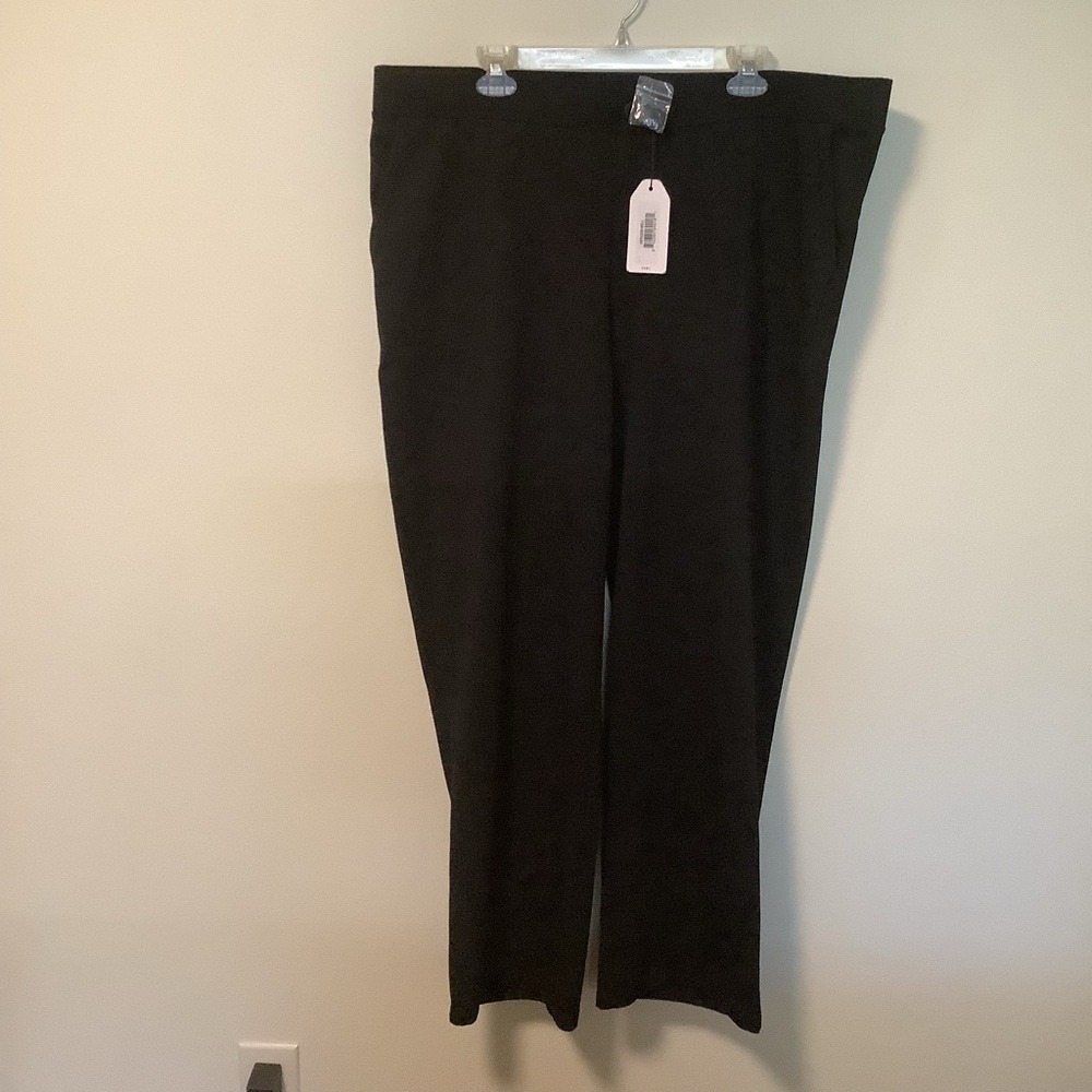 Universal standard Women's L‎ black wide leg button zip front ponte pants